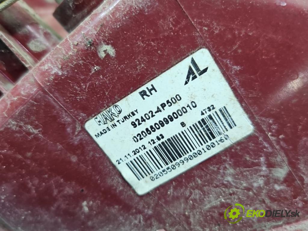 Hyundai I20 I 2008-2014 1.2 16V 86 hp manual 63 kW 1248 cm3 5- světlo zadní pravé blatník: 92402-4P500