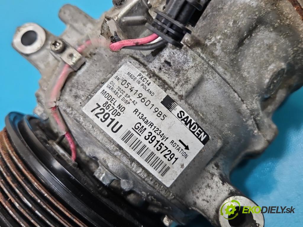 Opel Astra V  2015-2022 1.6 cdti 110 hp manual 81 kW 1598 cm3 5- Kompresor: klíma 39157291 (Kompresor klimatizace)