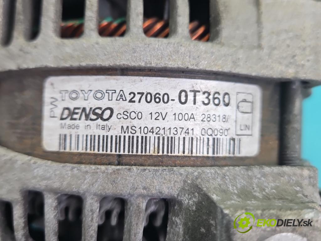 Toyota Auris II 2012-2018 1.6 16V 132 hp manual 97 kW 1598 cm3 5- Alternator 27060-0T360 (Alternátor)