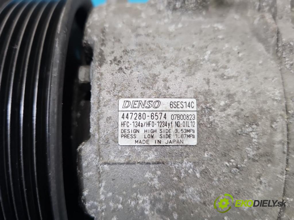 Toyota Auris II 2012-2018 1.6 16V 132 hp manual 97 kW 1598 cm3 5- Kompresor: klíma 447280-6574 (Kompresor klimatizace)