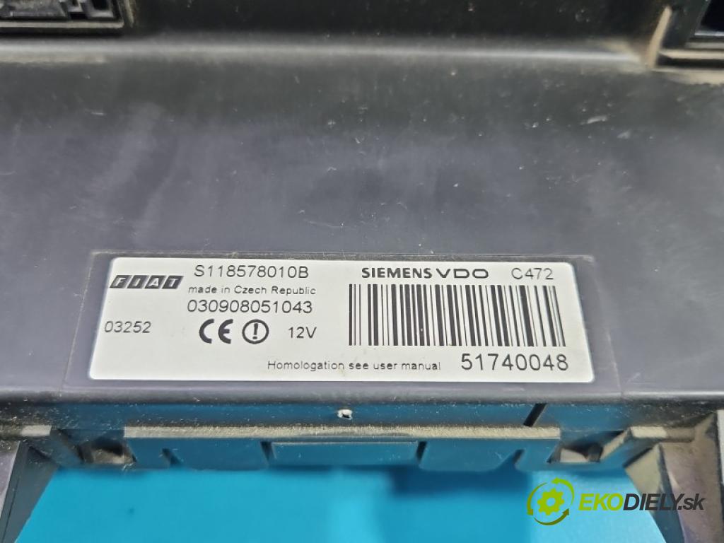 Fiat Panda II 2003-2012 1.1 8V 54 hp manual 40 kW 1108 cm3 5- řídící jednotka 51740048