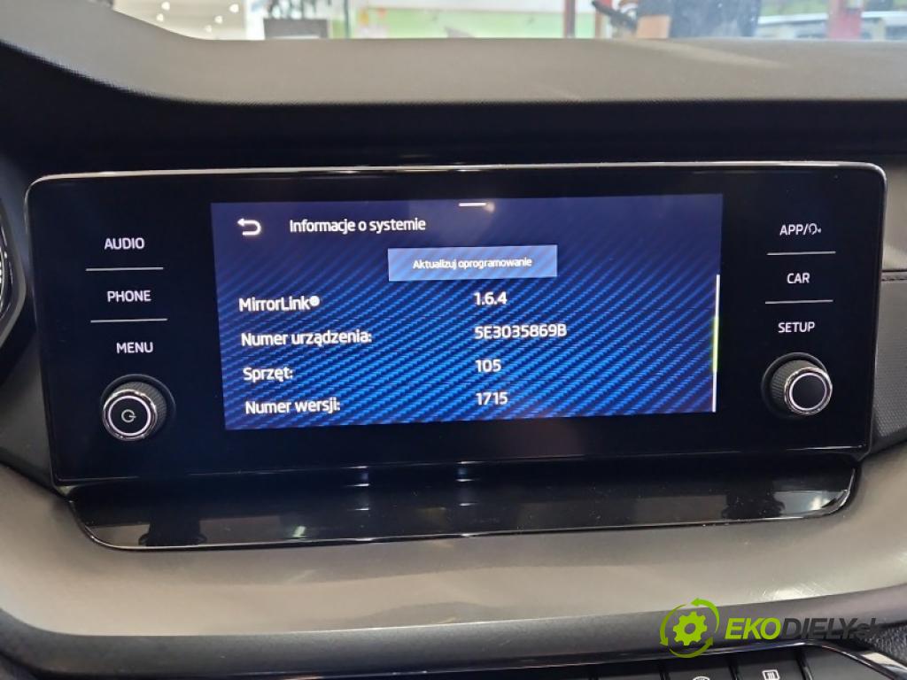 Skoda Octavia IV 2019- 2.0 tdi 150 hp manual 110 kW 1968 cm3 5- Radio továrna: 5E3035869B