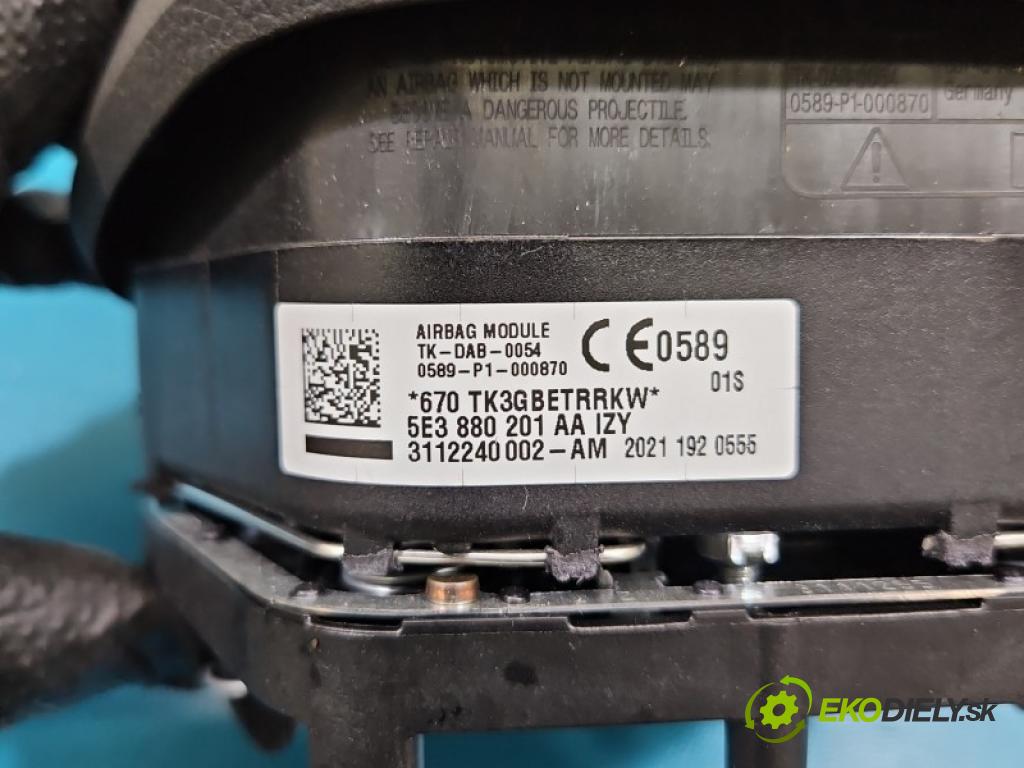 Skoda Octavia IV 2019- 2.0 tdi 150 hp manual 110 kW 1968 cm3 5- Polštář: vzduch: Řidič: 5E3880201AA (Airbag)
