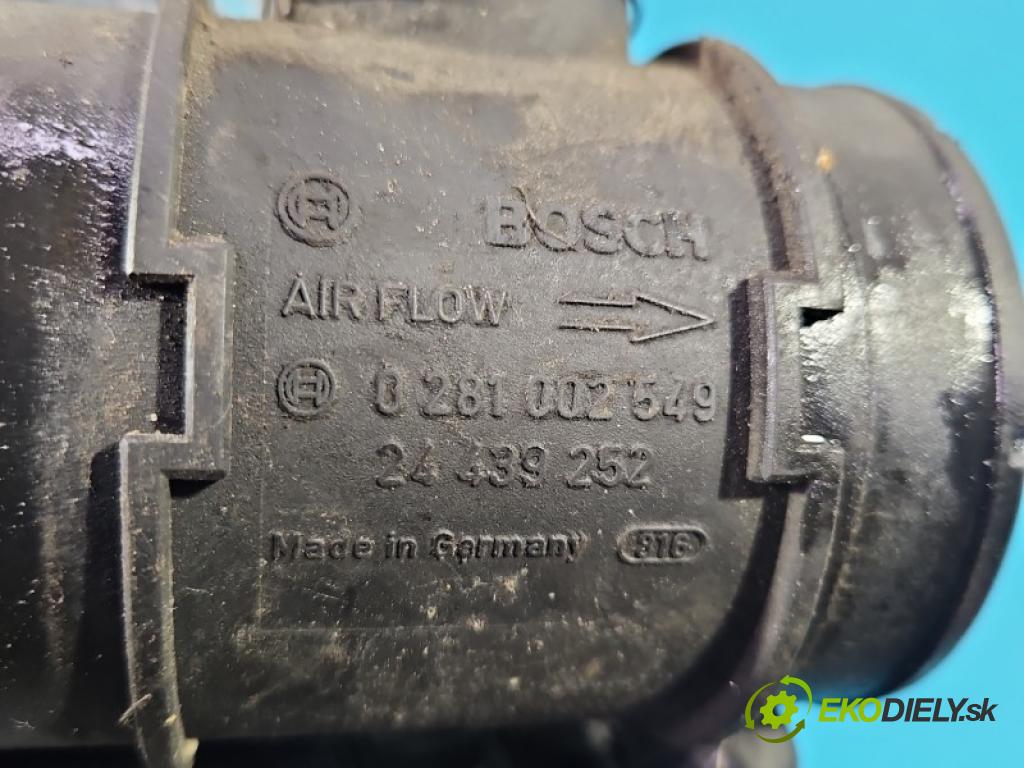 Opel Astra II 1998-2009 1.7 cdti 80 hp manual 59 kW 1686 cm3 5- váha vzduchu 0281002549 (Snímač hmotnosti vzduchu)
