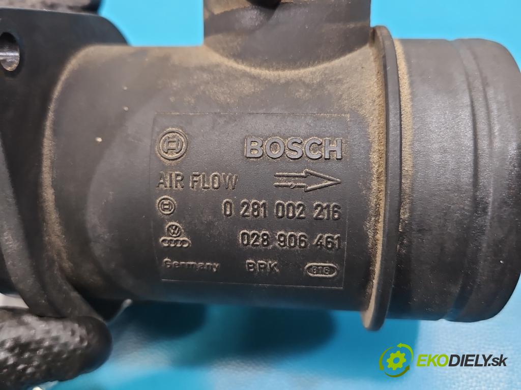 Audi A4 B5 1994-2001 1.9 tdi 110 hp manual 81 kW 1896 cm3 5- váha vzduchu 0281002216 (Snímač hmotnosti vzduchu)