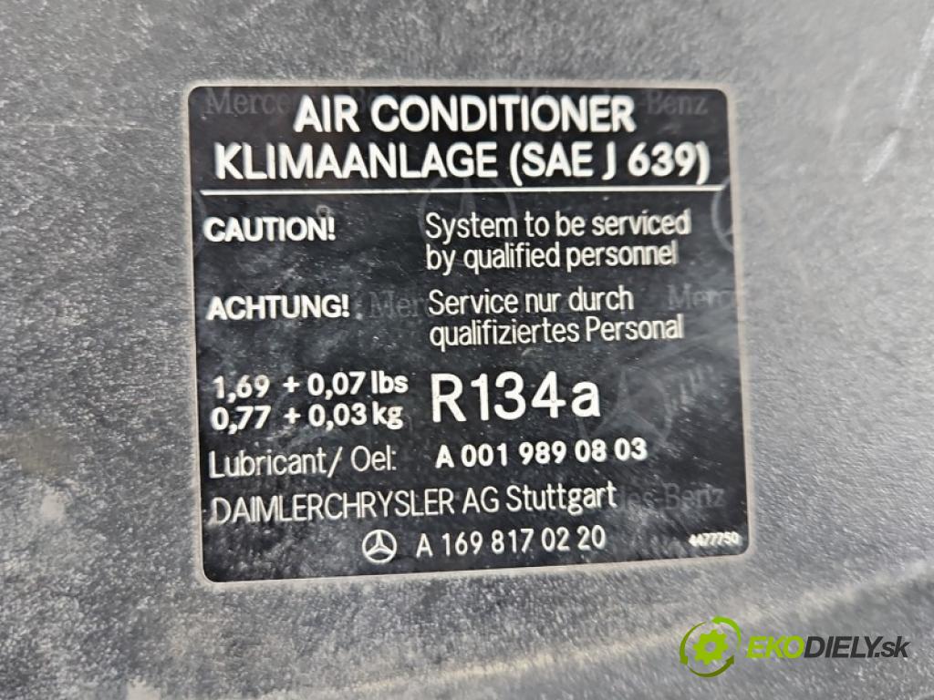 Mercedes B W245 2005-2011 2.0 cdi 109 hp manual 80 kW 1992 cm3 5- Vstup: vzduchu A1698170220