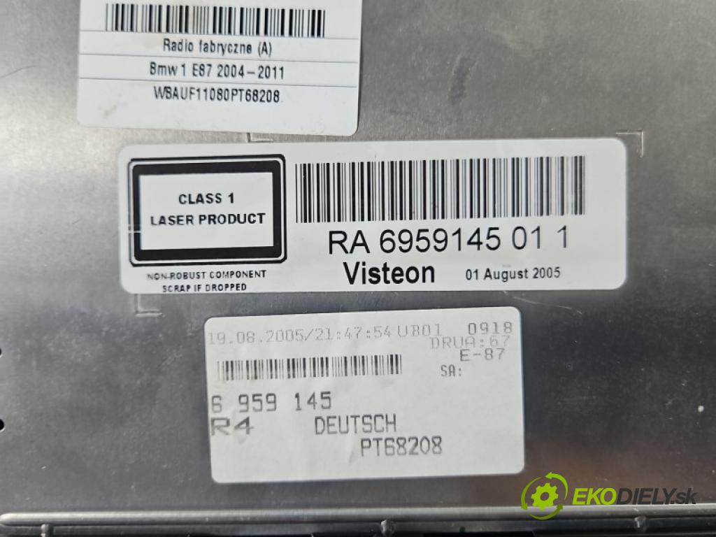 Bmw 1 E87 2004-2011 1.6 16V 116 hp manual 85 kW 1596 cm3 5- Radio továrna: 6959145
