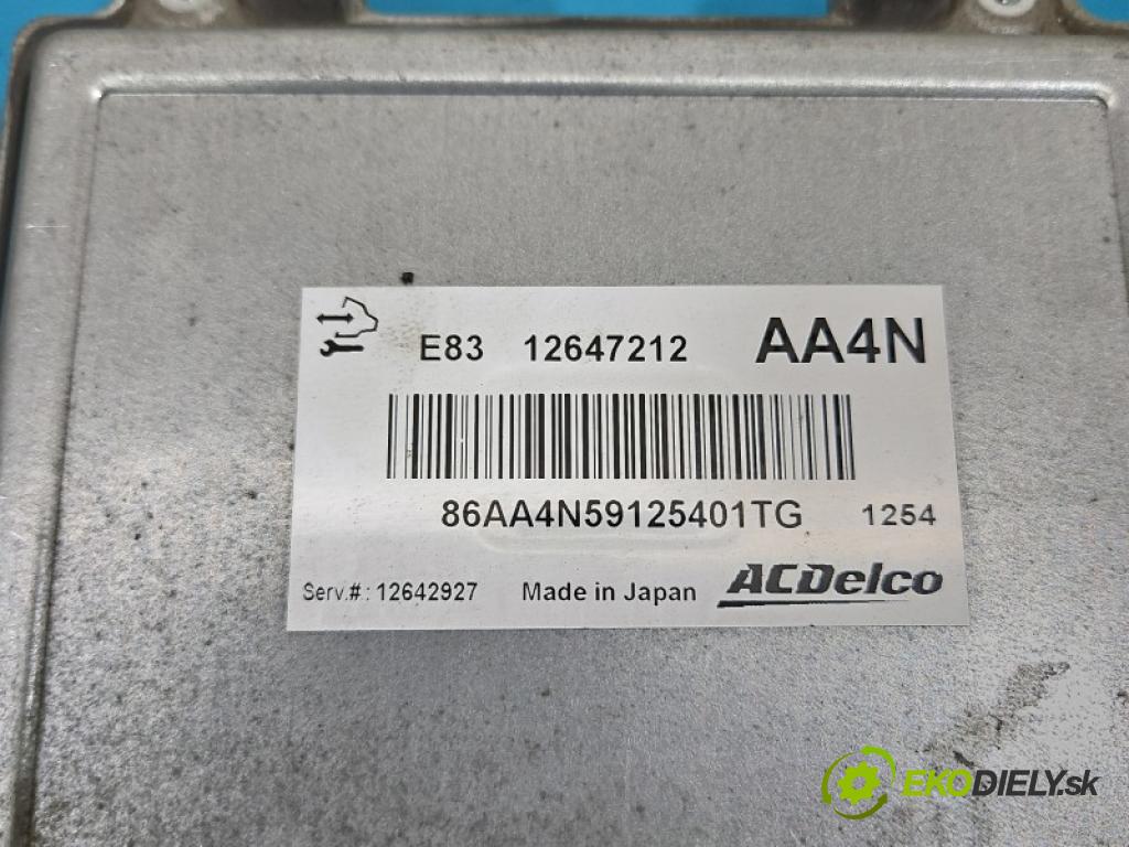 Opel Meriva B 2010-2017 1.4 T 120 hp manual 88 kW 1364 cm3 5- řídící jednotka motoru 12647212
