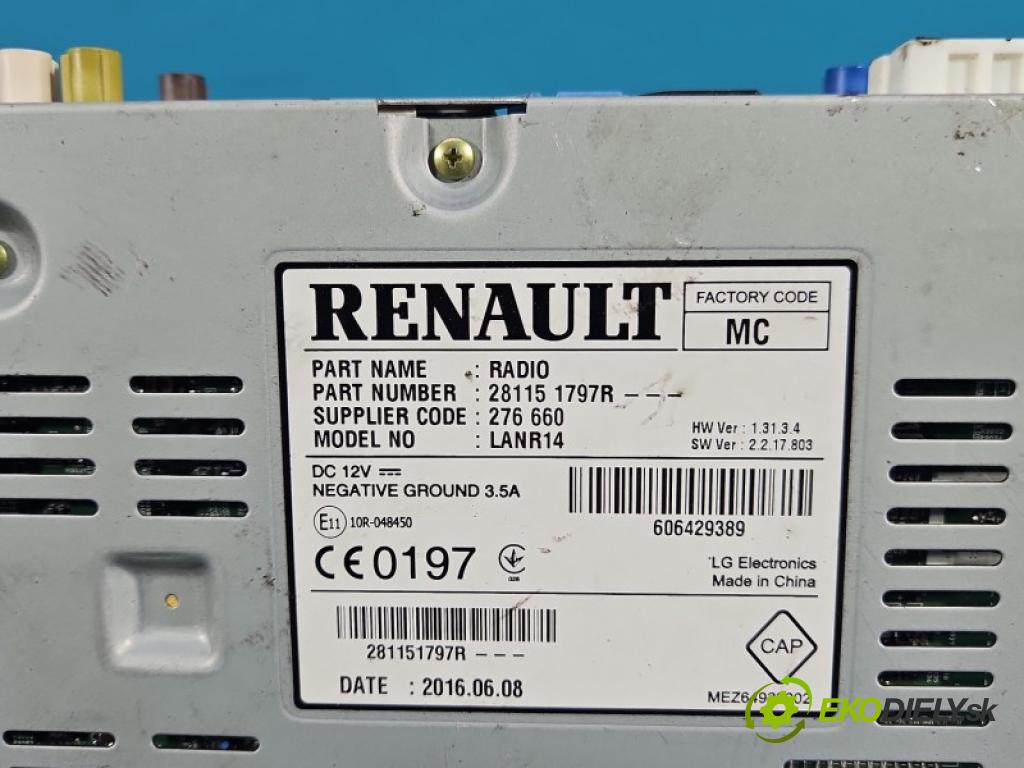 Renault Talisman 2015-2022 1.6 dci 160 hp automatic 118 kW 1598 cm3 5- Radio továrna: 281151797R