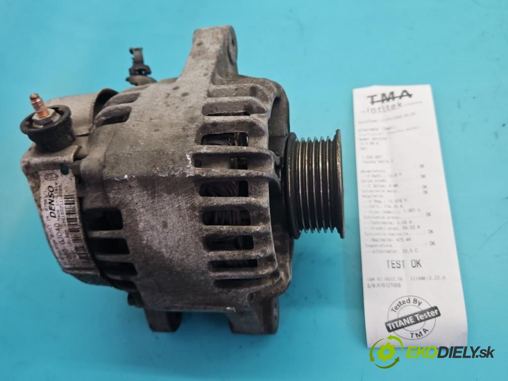 Toyota Yaris I 1999-2005 1.0 vvti 65 hp manual 48 kW 998 cm3 3- Alternator 27060-0J040 (Alternátor)
