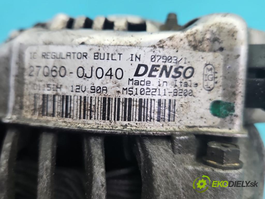 Toyota Yaris I 1999-2005 1.0 vvti 65 hp manual 48 kW 998 cm3 3- Alternator 27060-0J040 (Alternátor)