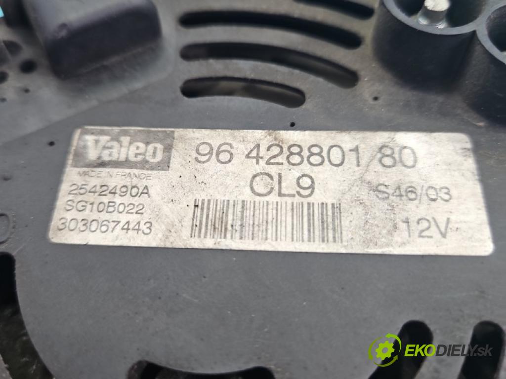 Citroen Xsara Picasso 1.6 8V 95 hp manual 70 kW 1587 cm3 5- Alternator 9642880180 (Alternátor)