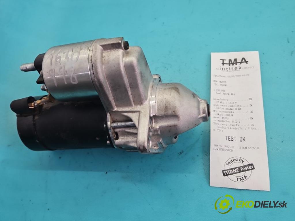 Opel Astra III 2004-2014 1.6 16V 105 hp manual 77 kW 1598 cm3 3- startér:  (Startér)