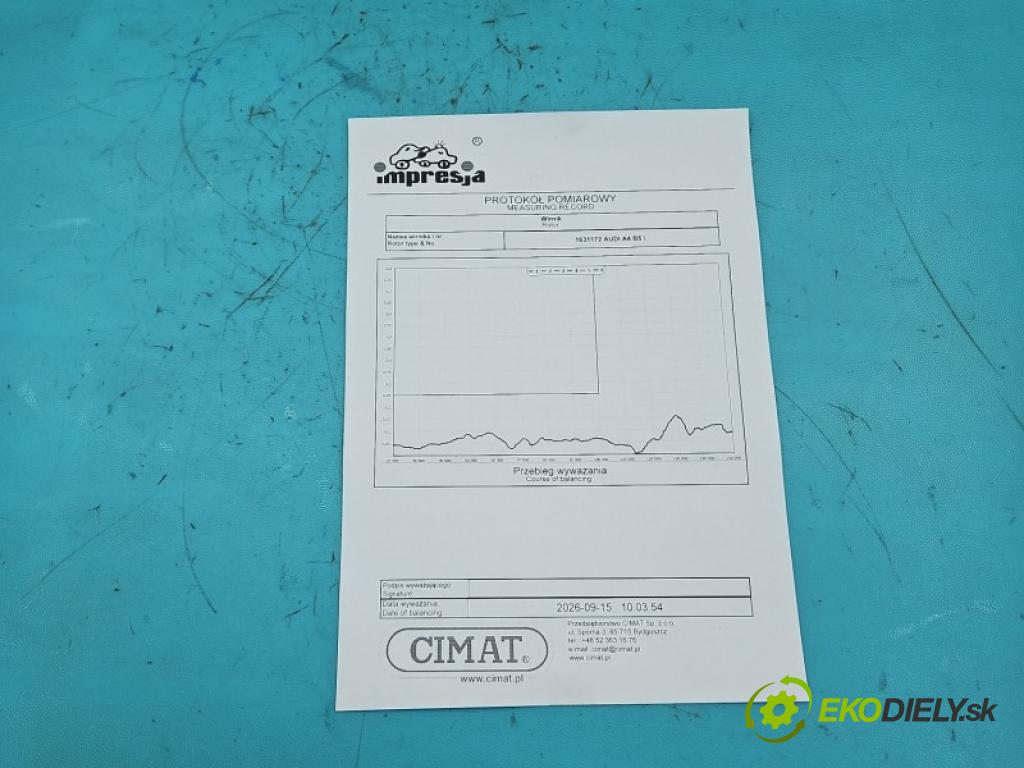 Audi A4 B5 1994-2001 1.8 T 150 hp manual 110 kW 1781 cm3 4- Turbodmychadlo repasováno K03-025