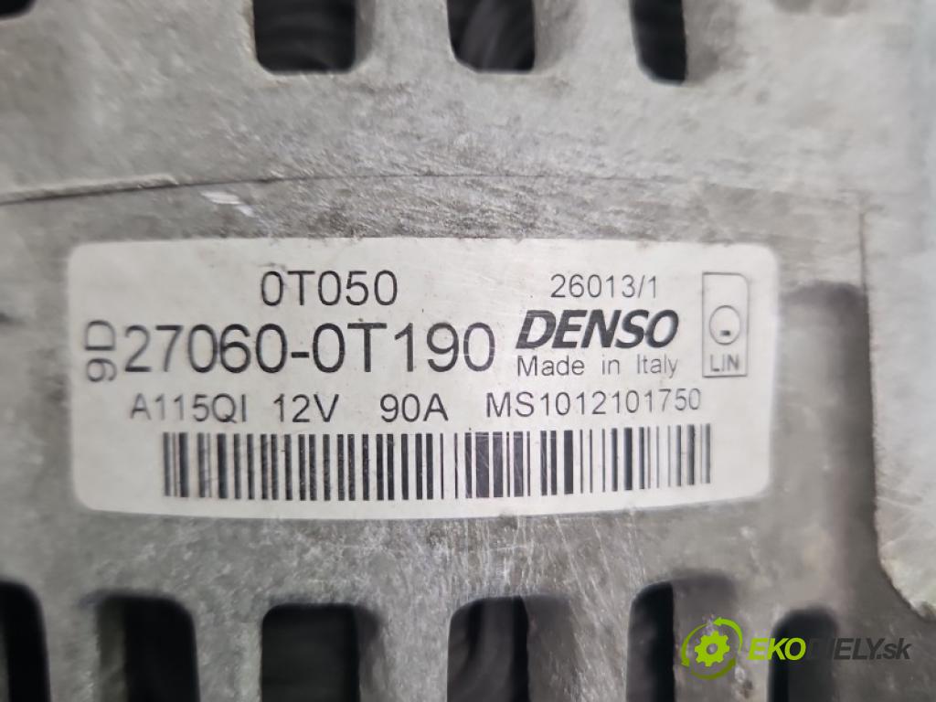 Toyota Corolla E16/E18  2013-2019 1.6 16V 132 hp manual 97 kW 1598 cm3 4- Alternator 27060-0T190 (Alternátor)