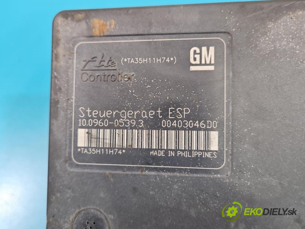 Opel Astra III 2004-2014 1.6 16V 105 HP manual 77 kW 1598 cm3 3- čerpadlo abs 100960-05393 (Pumpa ABS)