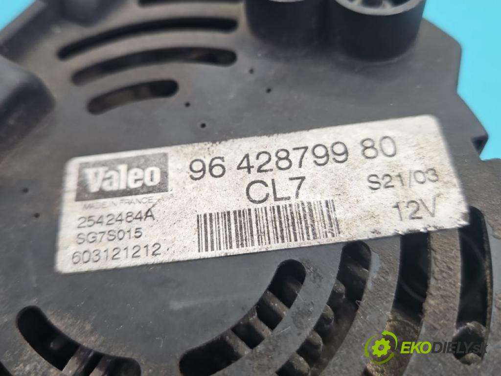 Peugeot 206 1.6 16V 109 hp manual 80 kW 1587 cm3 2- Alternator 9642879980 (Alternátor)