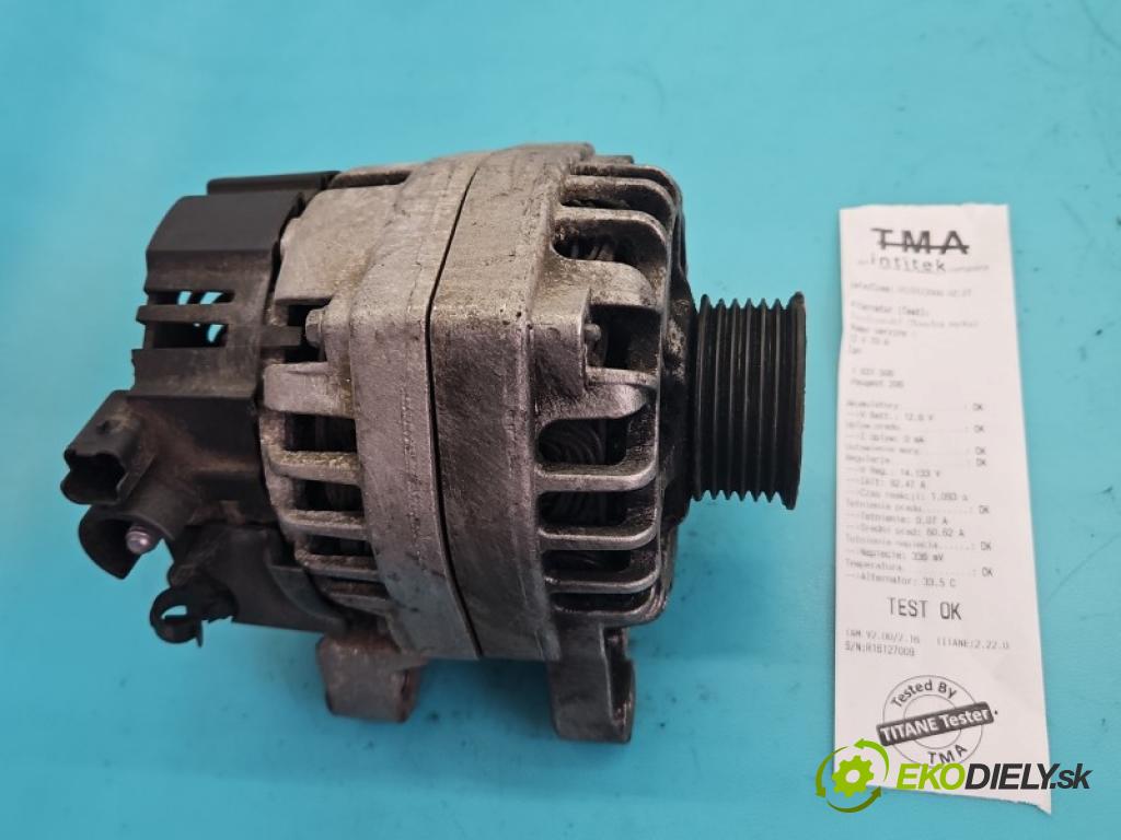 Peugeot 206 1.6 16V 109 hp manual 80 kW 1587 cm3 2- Alternator 9642879980 (Alternátor)