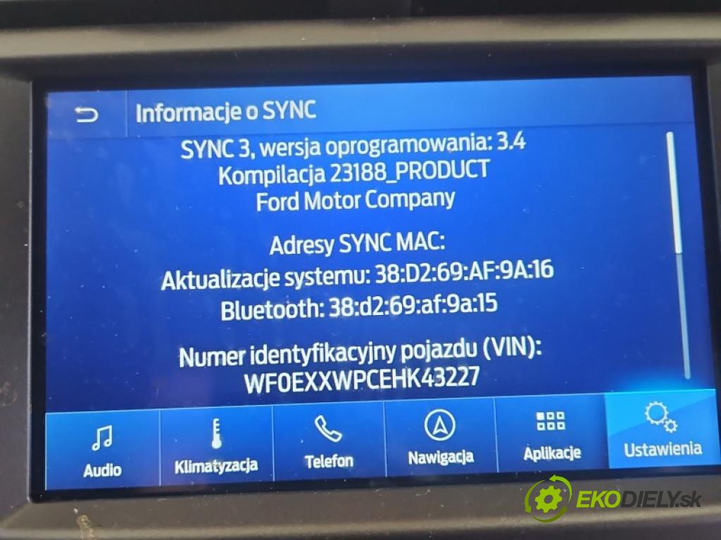 Ford Mondeo Mk5 2014-2022 2.0 tdci 150 hp manual 110.3 kW 1997 cm3 5- displej GJ5T-18B955-SB (Přístrojová deska)