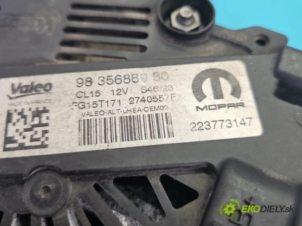 Toyota Proace City 1.2 110 hp manual 81 kW 1199 cm3 5- Alternator 9835688980 (Alternátor)