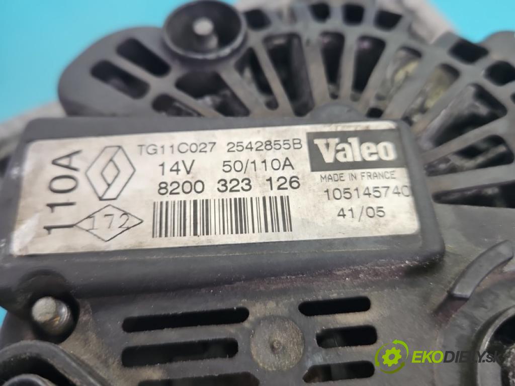 Renault Megane II 2003-2008 1.6 16V 111KM manual 82 kW 1598 cm3 5- Alternator 8200323126 (Alternátor)