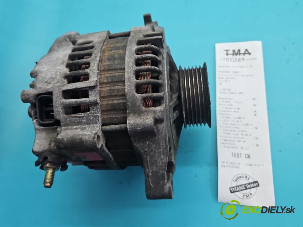 Nissan Almera N16 2000-2006 1.5 16V 98 hp manual 72 kW 1497 cm3 4- Alternator 23100BU010 (Alternátor)