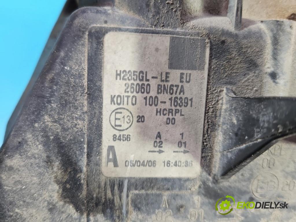 Nissan Almera N16 2000-2006 1.5 16V 98 hp manual 72 kW 1497 cm3 4- světlo levý 26060-BN67A (Klika dveří ostatní)