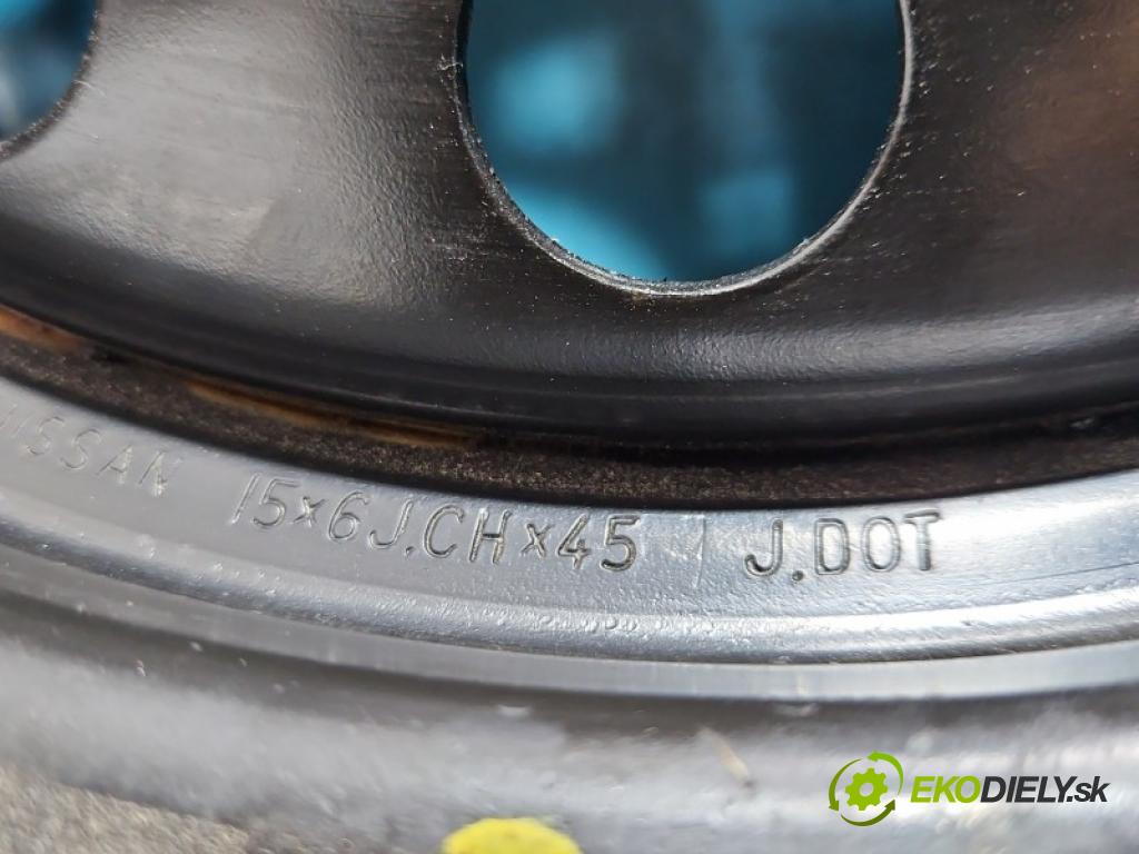 Nissan Almera N16 2000-2006 1.5 16V 98 HP manual 72 kW 1497 cm3 4- koleso rezervne 15"