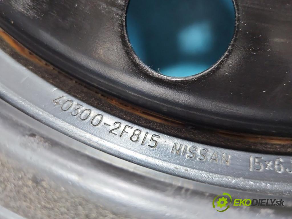 Nissan Almera N16 2000-2006 1.5 16V 98 HP manual 72 kW 1497 cm3 4- koleso rezervne 15"