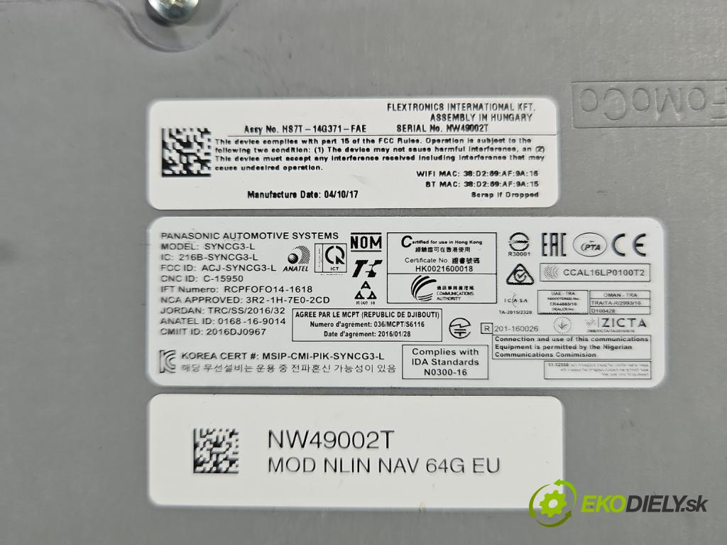Ford Mondeo Mk5 2014-2022 2.0 tdci 150 hp manual 110.3 kW 1997 cm3 5- řídící jednotka HM5T-14G370-GNG