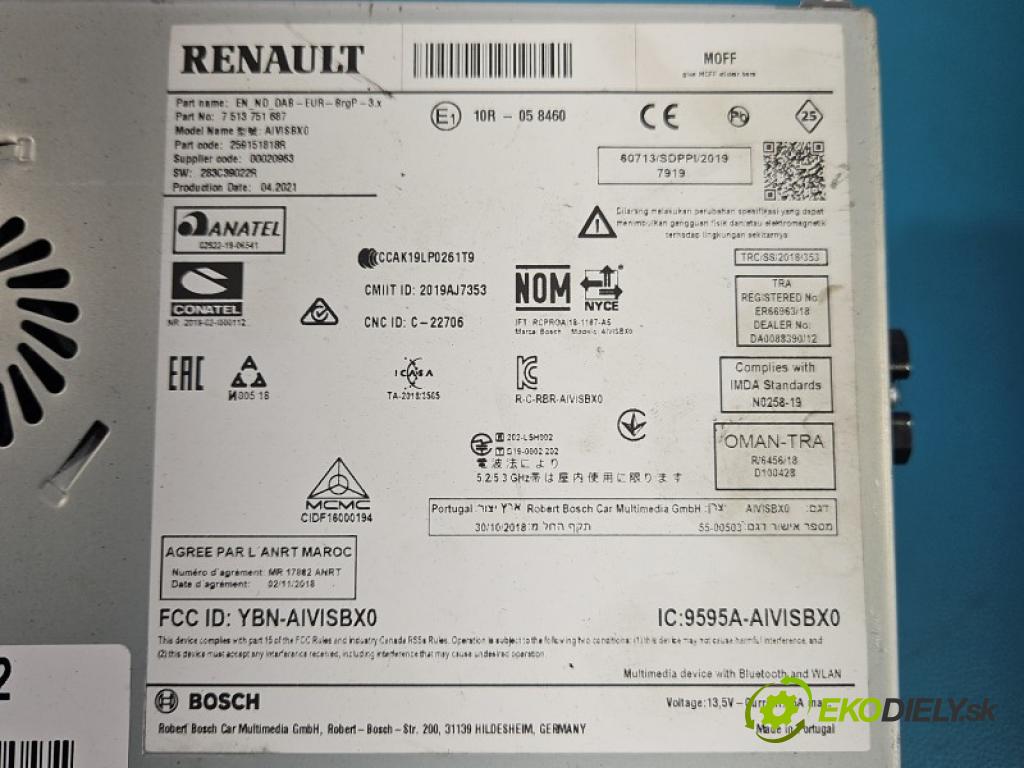 Renault Captur II 2019- 1.3 140 hp manual 103 kW 1332 cm3 5- Radio továrna: 259151818R