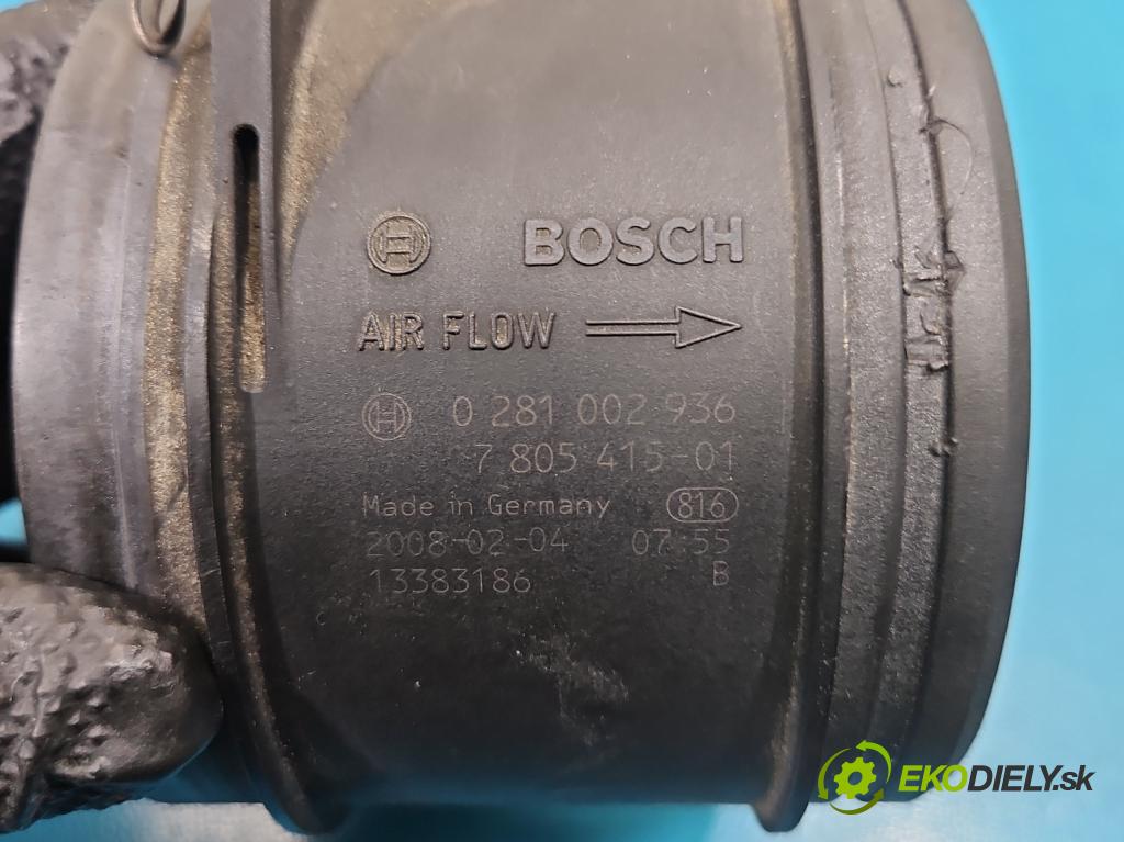 Bmw 5 E60 2003-2010 2.0d 177 HP manual 130 kW 1995 cm3 4- průtokoměr: 0281002936 (Váha vzduchu)