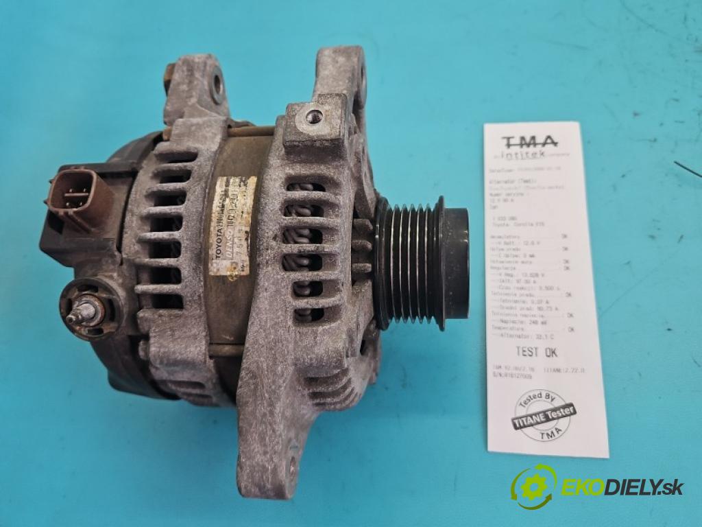 Toyota Corolla E15 2007-2014 1.6 vvti 132 hp manual 97 kW 1598 cm3 4- Alternator 27060-0T091 (Alternátor)
