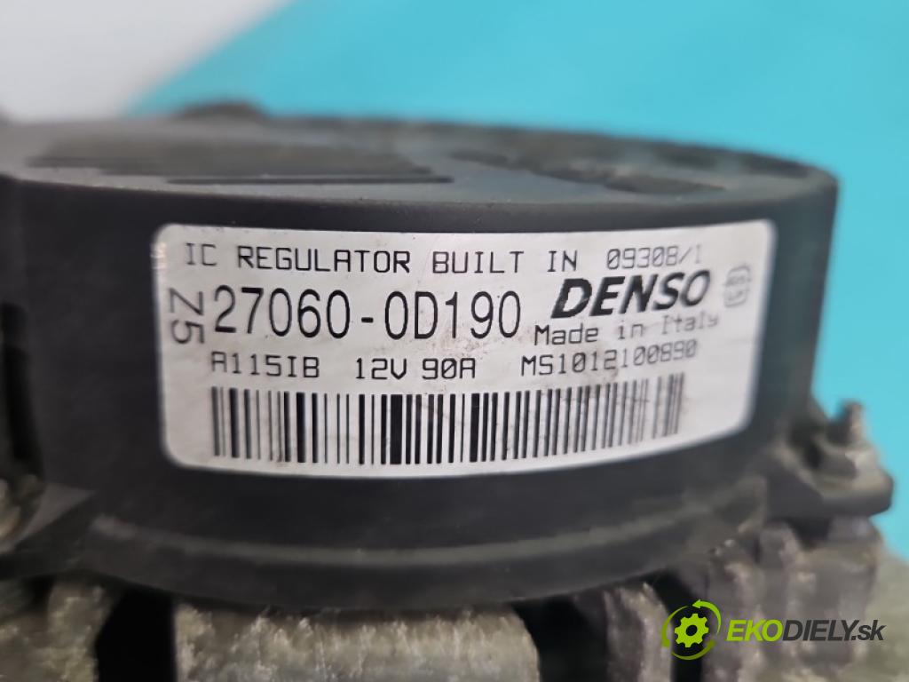 Toyota Auris I 2006-2013 1.4 vvti 97KM manual 71 kW 1398 cm3 5- Alternator 27060-0D190 (Alternátor)