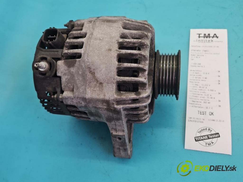 Toyota Auris I 2006-2013 1.4 vvti 97KM manual 71 kW 1398 cm3 5- Alternator 27060-0D190 (Alternátor)