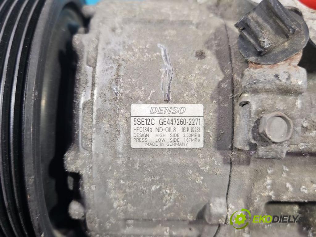 Toyota Auris I 2006-2013 1.4 vvti 97KM manual 71 kW 1398 cm3 5- Kompresor: klíma 447260-2271 (Kompresor klimatizace)