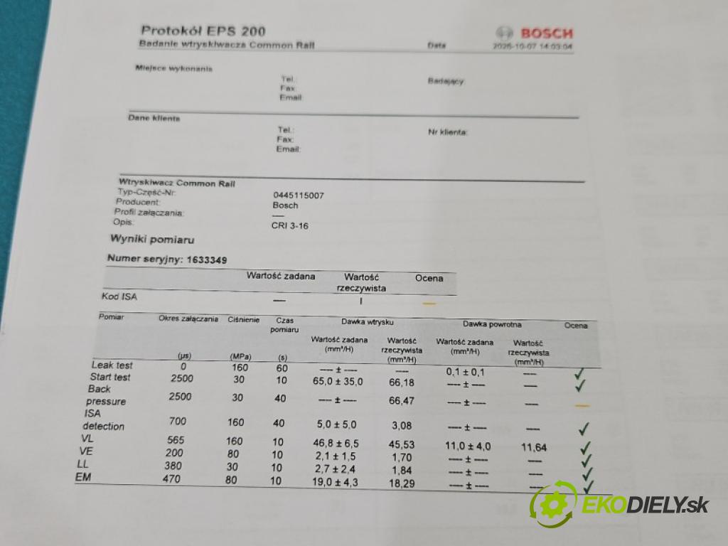 Nissan Primastar 2001-2014 2.0 dci 90 HP manual 66 kW 1995 cm3 5- vstrek diesel: 0445115007