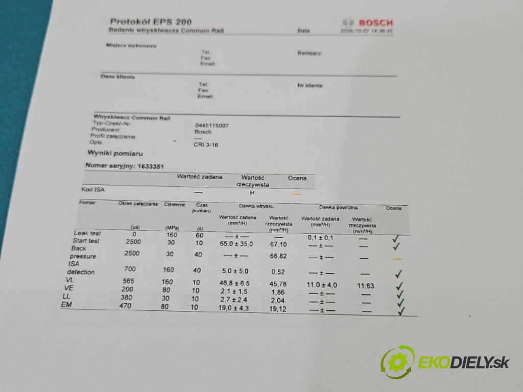 Nissan Primastar 2001-2014 2.0 dci 90 HP manual 66 kW 1995 cm3 5- vstrek diesel: 0445115007