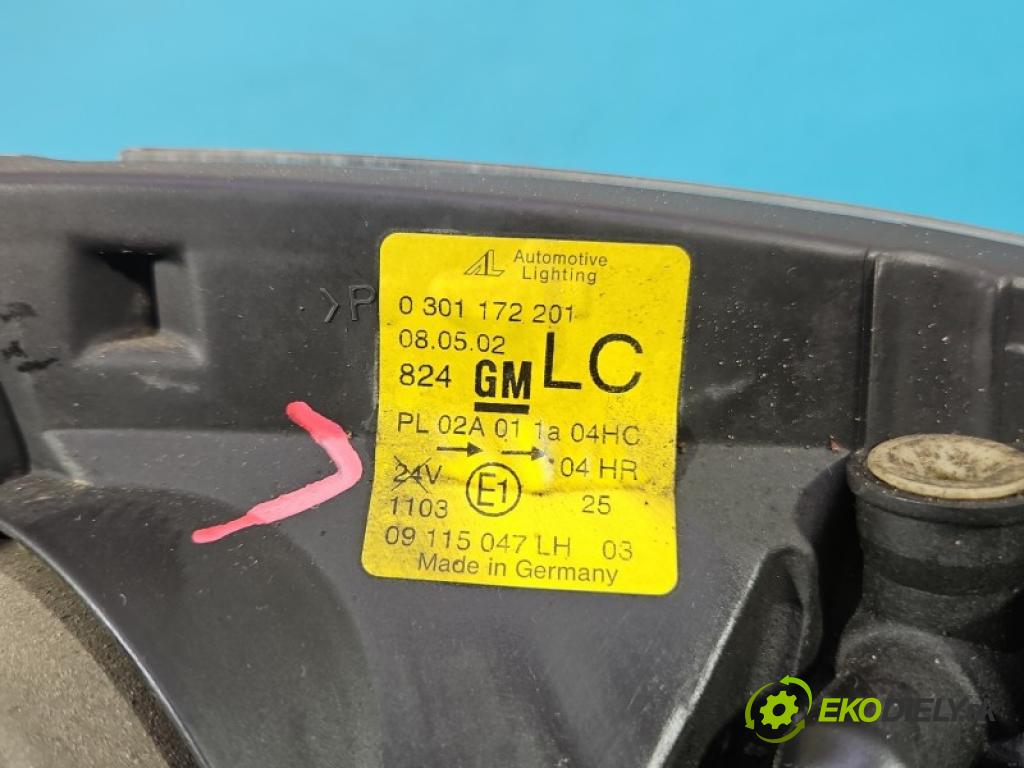 Opel Corsa C 2000-2006 1.0 12V 58 HP manual 43 kW 973 cm3 5- Reflektor: ľavý 0301172201 (Kľučka dverí ostatné)