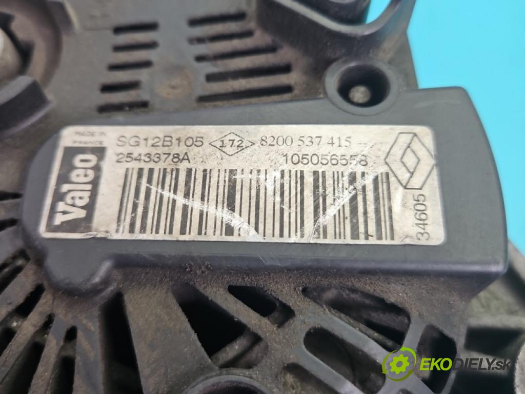 Renault Kangoo I 1998-2008 1.5 dci 65 hp manual 48 kW 1461 cm3 5- Alternator 8200537415 (Alternátor)