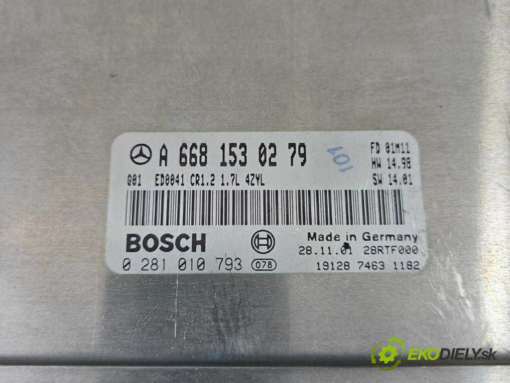 Mercedes A W168 1997-2004 1.7 cdi 95 HP manual 70 kW 1689 cm3 5- riadiaca jednotka motora A6681530279