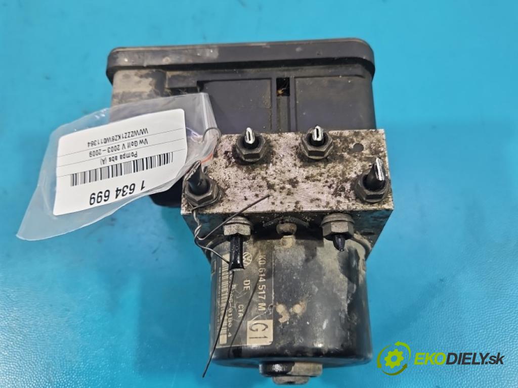 Vw Golf V 2003-2009 1.4 16V BCA 75 HP manual 55 kW 1390 cm3 3- čerpadlo abs 1K0907379Q (Pumpa ABS)