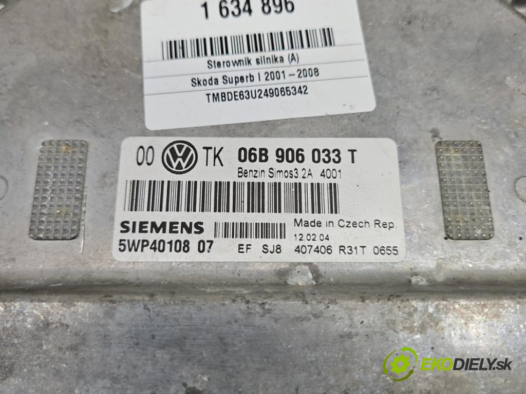 Skoda Superb I 2001-2008 2.0 8V 116 HP manual 85 kW 1984 cm3 4- riadiaca jednotka motora 06B906033T