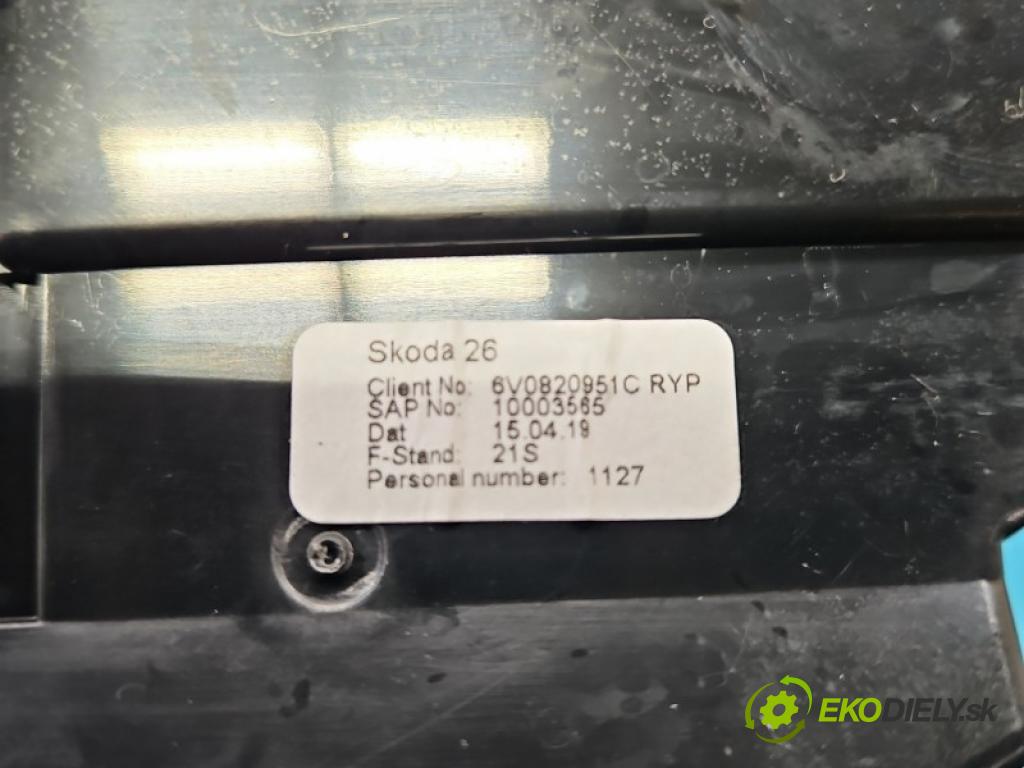 Skoda Fabia III 2014-2021 1.0 TSI 95 HP manual 70 kW 999 cm3 5- Mřížka: kúrenia stredová 6V0820951C (Mriežka kúrenia (fukár))
