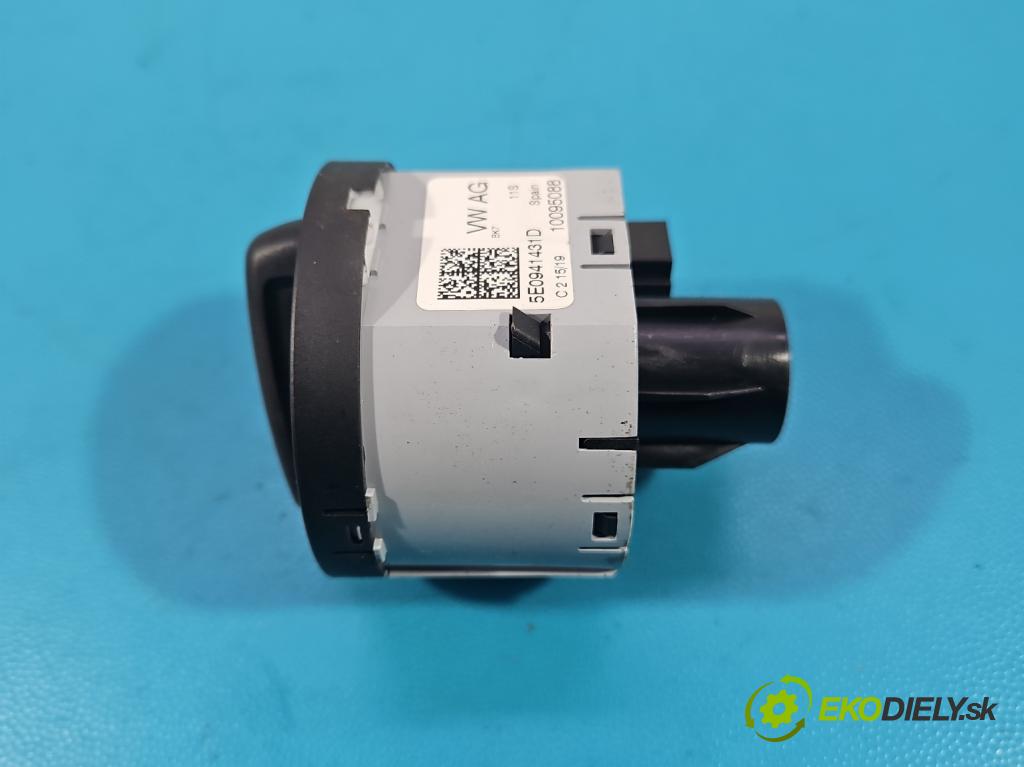 Skoda Fabia III 2014-2021 1.0 TSI 95 HP manual 70 kW 999 cm3 5- prepínač světla: na doska: 5E0941431D