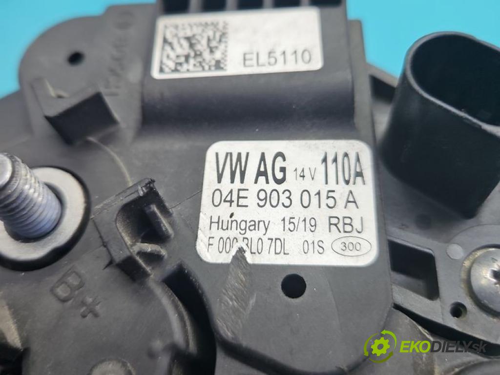 Skoda Fabia III 2014-2021 1.0 TSI 95 HP manual 70 kW 999 cm3 5- Alternator 04E903015A (Alternátor)