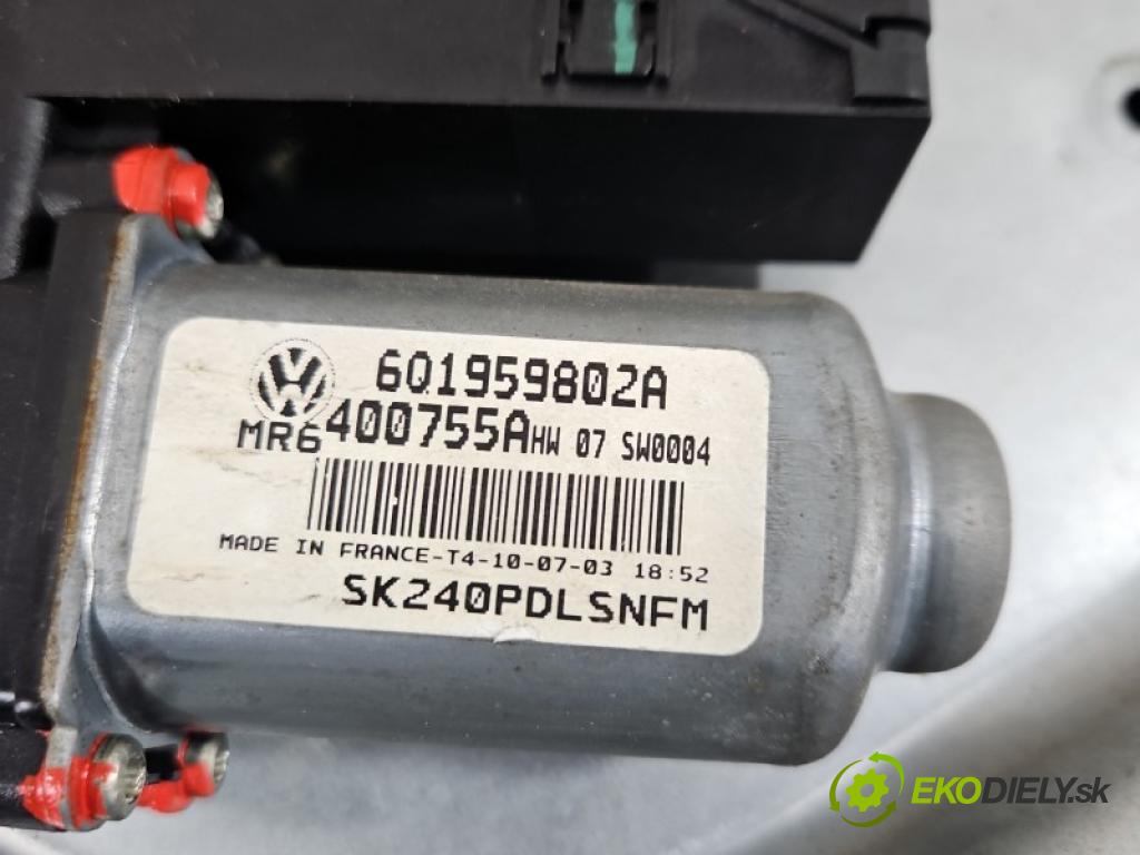 Skoda Fabia I 1999-2007 1.4 MPI 60 HP manual 44 kW 1397 cm3 5- mechanizmus okna predné pravý 6Q1959802A