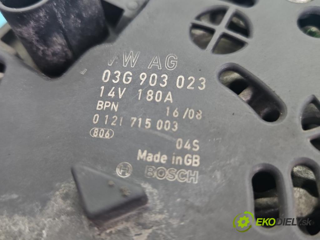 Vw Passat B6 2005-2010 1.9 tdi BLS 105 hp manual 77 kW 1896 cm3 5- Alternator 03G903023 (Alternátor)