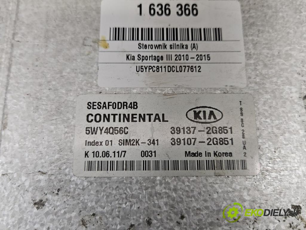 Kia Sportage III 2010-2015 2.0 16V G4KD: 163 HP automatic 120 kW 1998 cm3 5- riadiaca jednotka motora 39137-2G851