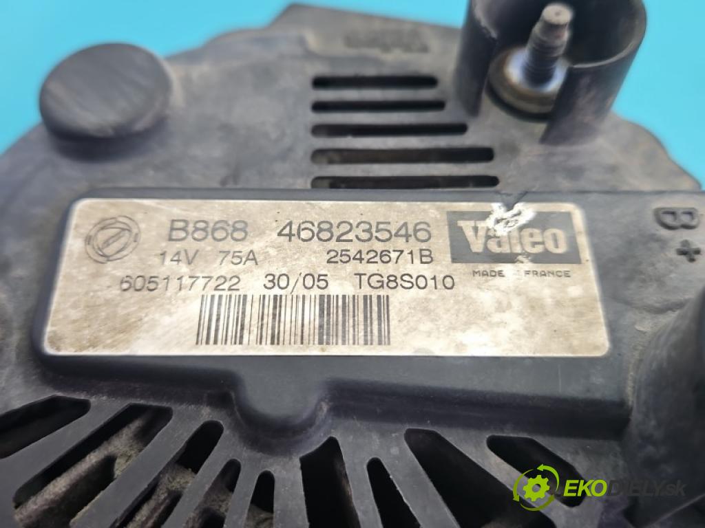 Fiat Panda II 2003-2012 1.3 jtd 69KM manual 51 kW 1248 cm3 5- Alternator 46823546 (Alternátor)